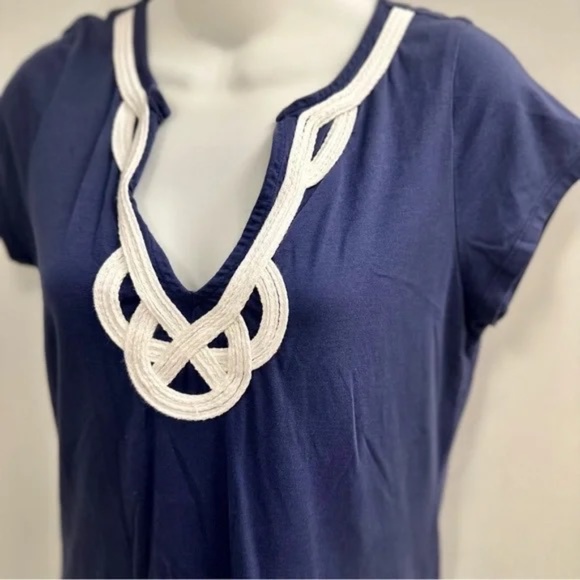 LILLY PULITZER Brewster Dress Navy Blue‎ Size Medium - Picture 4 of 9